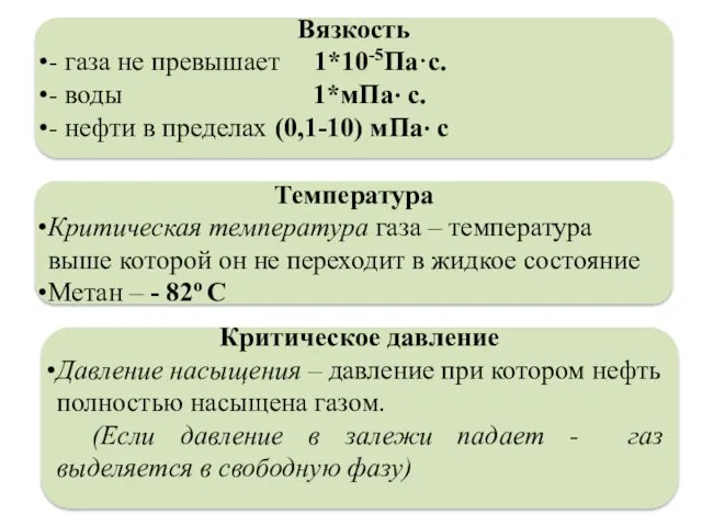 Вязкость - газа не превышает 1*10-5Па·с. - воды 1*мПа· с.