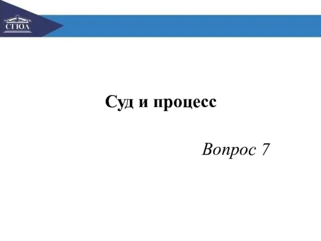 Суд и процесс Вопрос 7