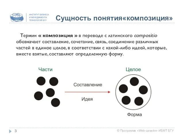 Сущность понятия«композиция» Термин « композиция » в переводе с латинского