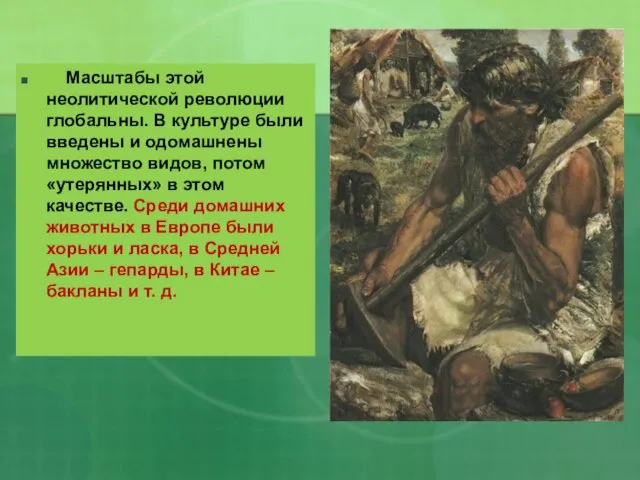 Масштабы этой неолитической революции глобальны. В культуре были введены и