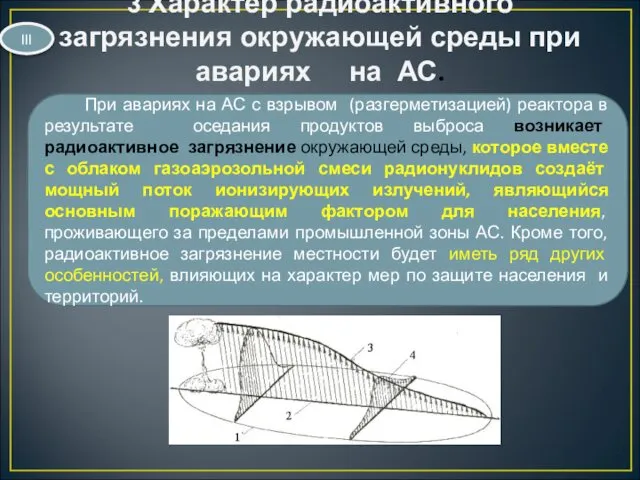 3 Характер радиоактивного загрязнения окружающей среды при авариях на АС.