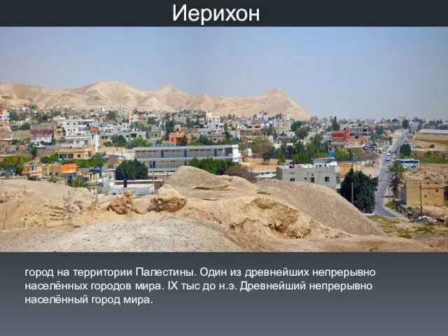 Иерихон город на территории Палестины. Один из древнейших непрерывно населённых