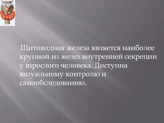 Щитовидная железа является наиболее крупной из желез внутренней секреции у