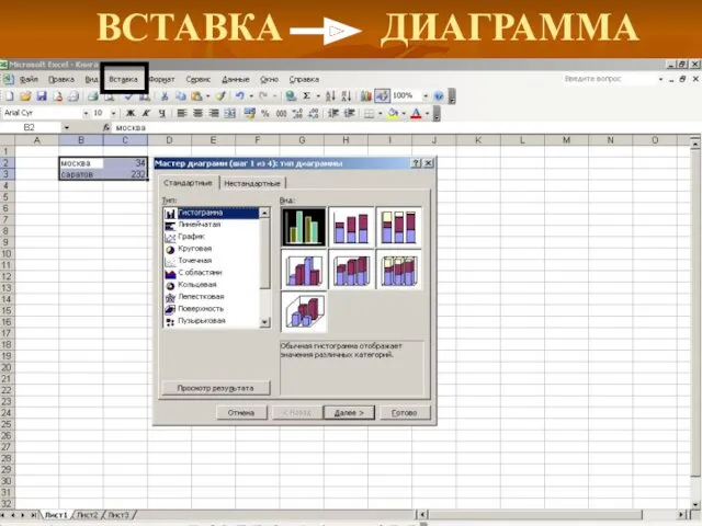 ВСТАВКА ДИАГРАММА