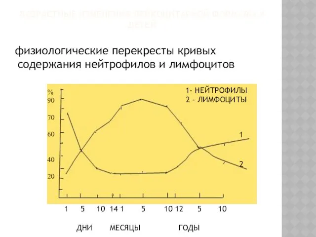 ВОЗРАСТНЫЕ ИЗМЕНЕНИЯ ЛЕЙКОЦИТАРНОЙ ФОРМУЛЫ У ДЕТЕЙ физиологические перекресты кривых содержания