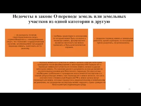 Недочеты в законе О переводе земель или земельных участков из одной категории в другую