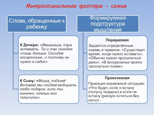 Микросоциальные факторы - семья