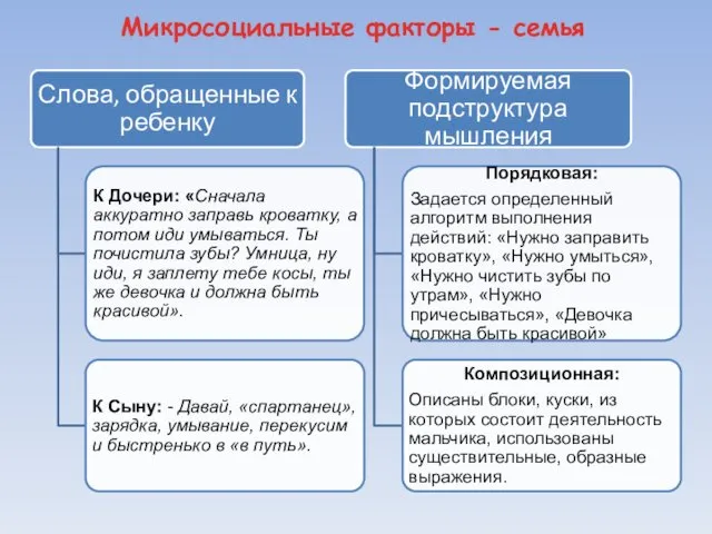 Микросоциальные факторы - семья