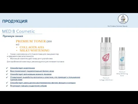 PREMIUM TONER (200 мл) COLLAGEN AHA MILKY WHITENING Тонер с