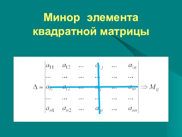 Минор элемента квадратной матрицы .