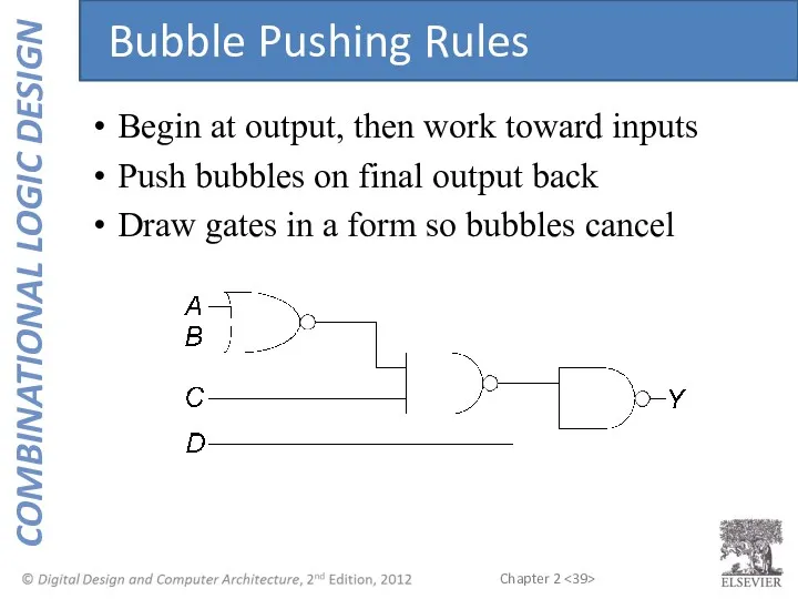 Begin at output, then work toward inputs Push bubbles on