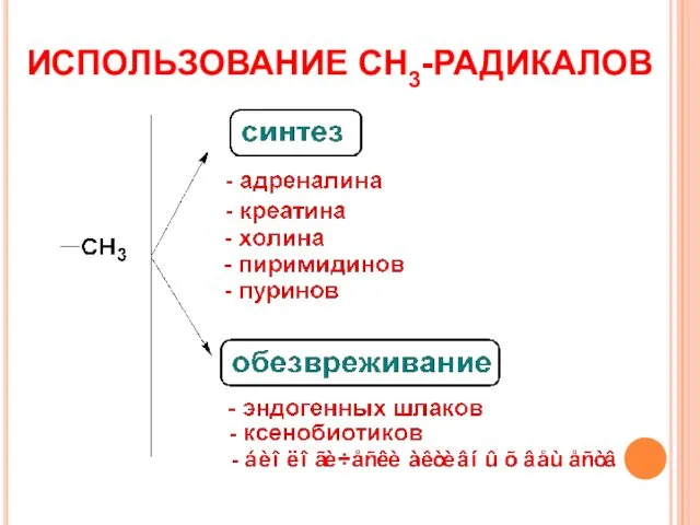 ИСПОЛЬЗОВАНИЕ СН3-РАДИКАЛОВ