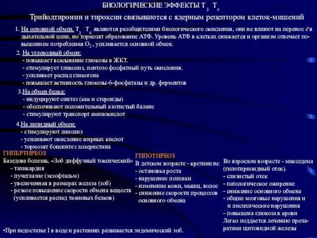 2. На углеводный обмен: - повышает всасывание глюкозы в ЖКТ.