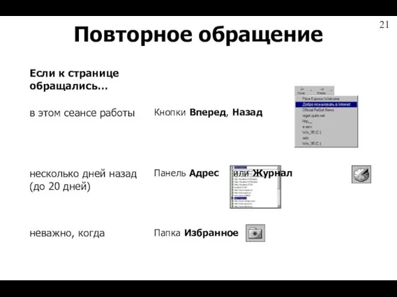 Повторное обращение в этом сеансе работы несколько дней назад (до