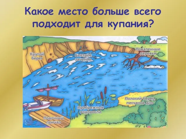 Какое место больше всего подходит для купания?