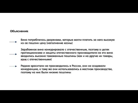 Вино потреблялось дворянами, которые могли платить за него высокую из-за