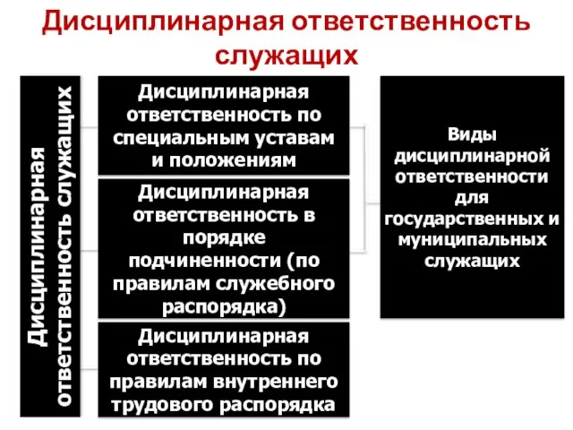 Дисциплинарная ответственность служащих Дисциплинарная ответственность служащих Дисциплинарная ответственность по специальным