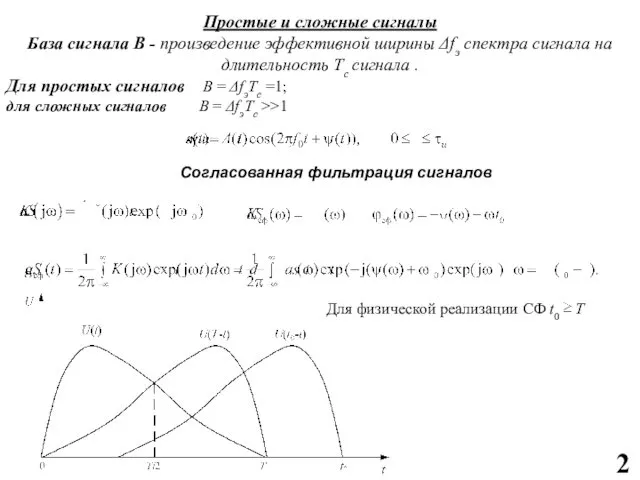 Простые и сложные сигналы База сигнала B - произведение эффективной