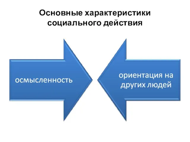 Основные характеристики социального действия