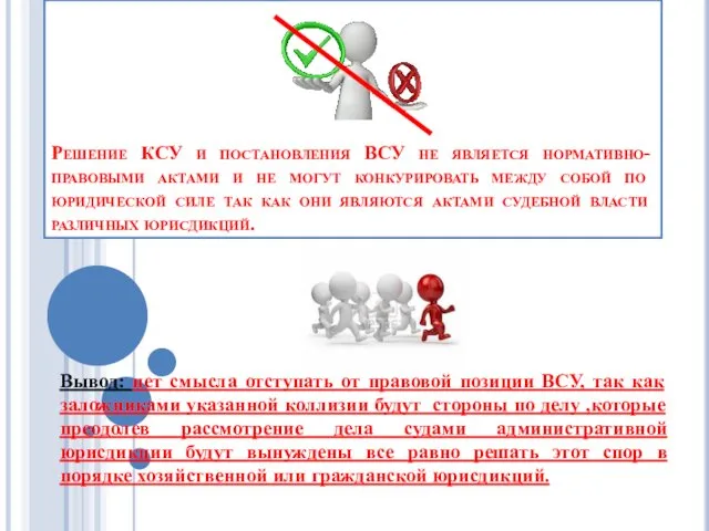 Решение КСУ и постановления ВСУ не является нормативно-правовыми актами и не могут конкурировать