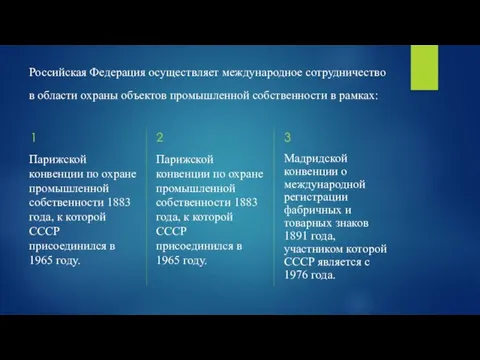 Российская Федерация осуществляет международное сотрудничество в области охраны объектов промышленной