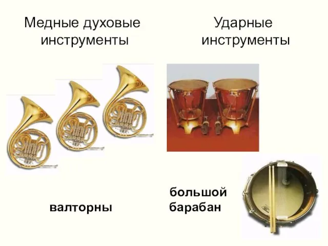 литавры большой валторны барабан Медные духовые Ударные инструменты инструменты