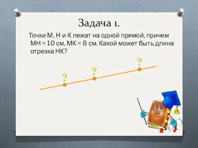 Задача 1. Точки M, H и К лежат на одной