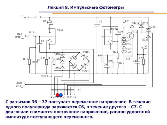 Лекция 8. Импульсные фотометры С разъемов 36 – 37 поступает