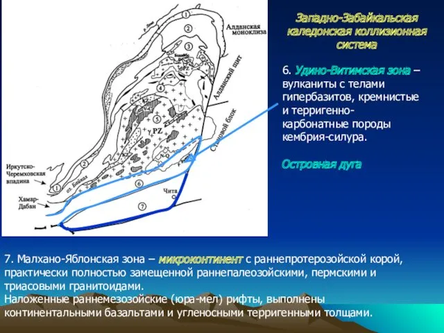 Западно-Забайкальская каледонская коллизионная система Островная дуга