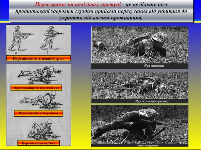 Пересування на полі бою в наступі - це не більше
