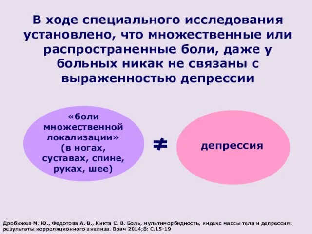 В ходе специального исследования установлено, что множественные или распространенные боли,