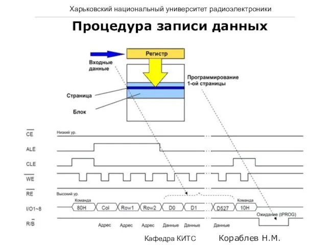 Харьковский национальный университет радиоэлектроники Кафедра КИТС Кораблев Н.М. Процедура записи данных