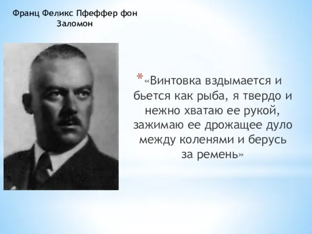 Франц Феликс Пфеффер фон Заломон «Винтовка вздымается и бьется как