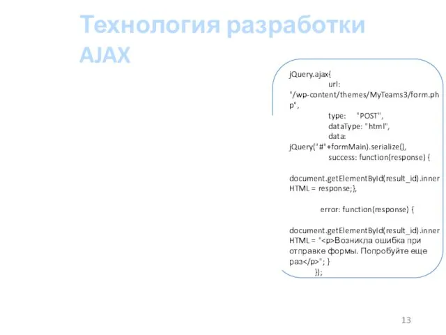 Технология разработки AJAX
