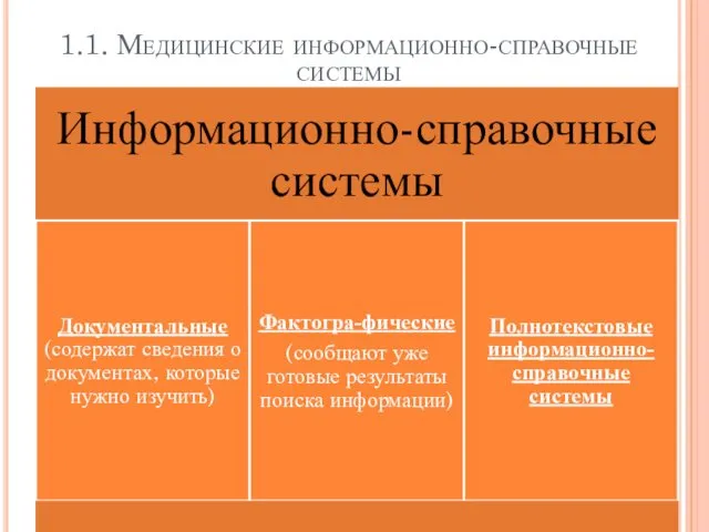 1.1. Медицинские информационно-справочные системы