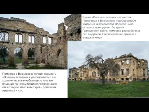 Руины «Волчьего логова» – поместья Панкеевых в Васильевке под ОдессойОт