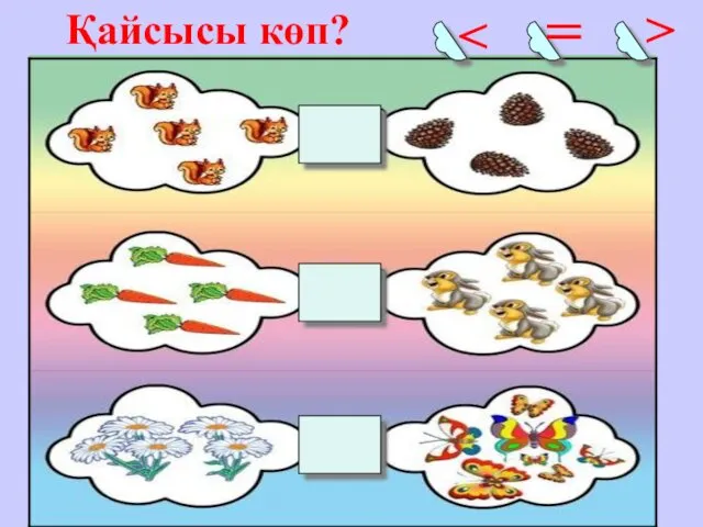 = > Қайсысы көп?