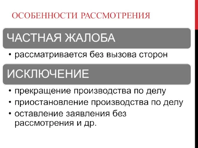 ОСОБЕННОСТИ РАССМОТРЕНИЯ