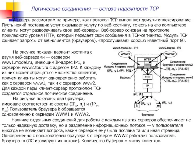 А теперь рассмотрим на примере, как протокол TCP выполняет демультиплексирование.