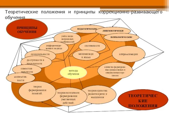 Теоретические положения и принципы коррекционно-развивающего обучения ПРИНЦИПЫ ОБУЧЕНИЯ теория единства