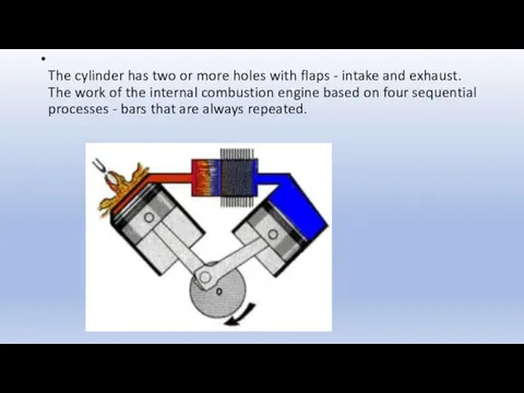 The cylinder has two or more holes with flaps -