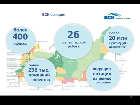 ВСК сегодня более офисов 400 лет успешной работы 26 более