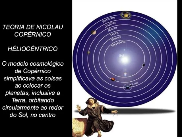 TEORIA DE NICOLAU COPÉRNICO HÉLIOCÊNTRICO O modelo cosmológico de Copérnico