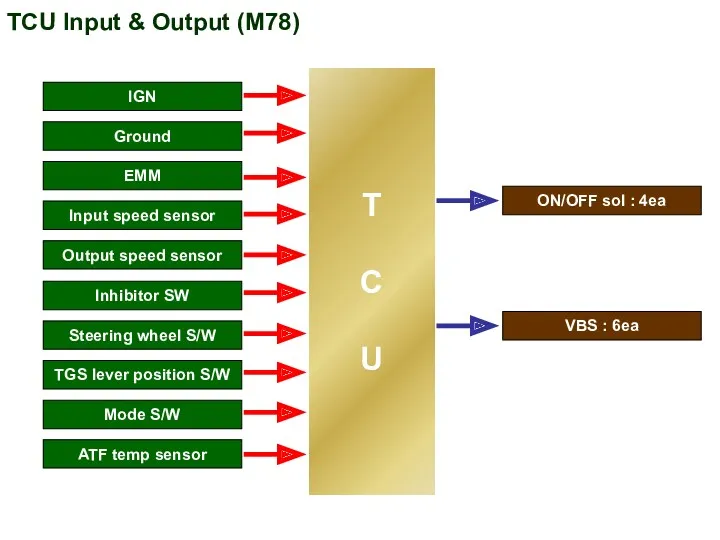 TCU Input & Output (M78) T C U IGN Ground