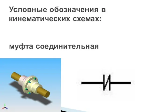 Условные обозначения в кинематических схемах: муфта соединительная