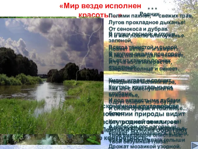 Образ природы, Родины, России складывался в стихах И.А.Бунина исподволь, незаметно.