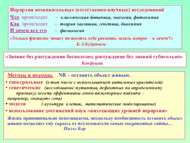 «Знание без рассуждения бесполезно, рассуждение без знаний губительно» Конфуций Методы