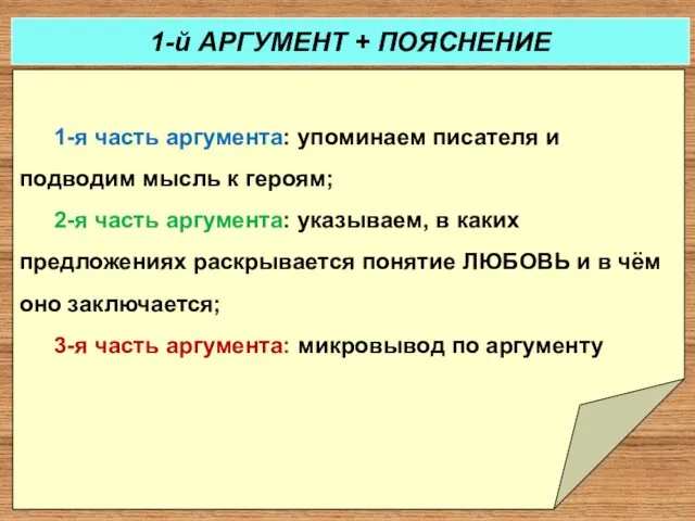 1-я часть аргумента: упоминаем писателя и подводим мысль к героям;