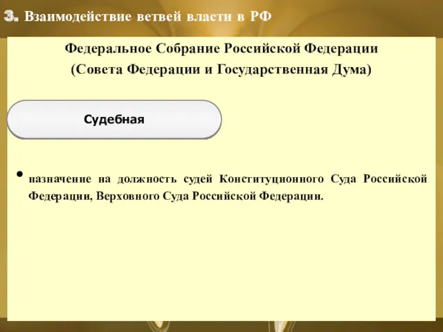 Федеральное Собрание Российской Федерации (Совета Федерации и Государственная Дума) назначение