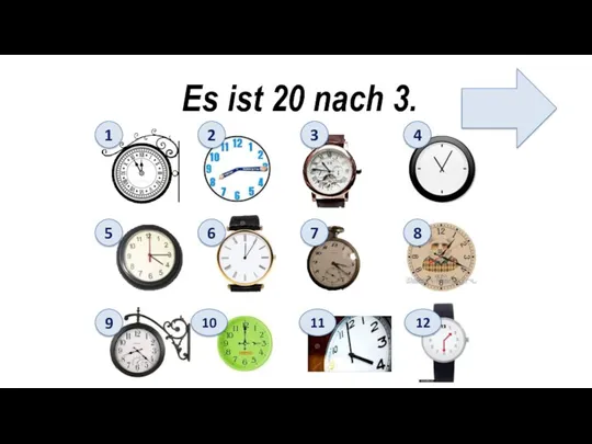 Es ist 20 nach 3. 1 2 3 4 5